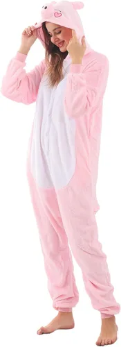 Vista 4 de WAFUNNE Pijamas de animales para adultos, disfraces de una pieza para hombres, mujeres, unisex, adolescentes, rana verde