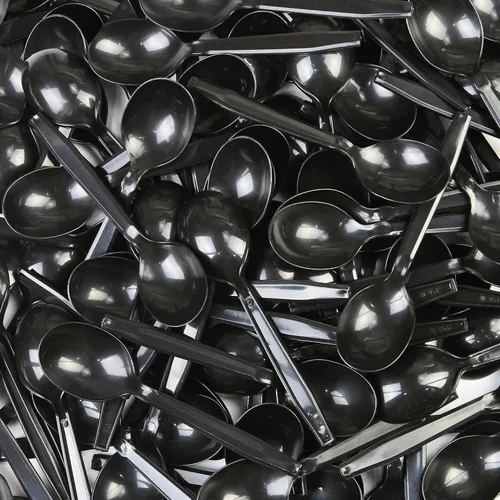 Vista 7 de Cubiertos de plástico desechables de peso pesado (tenedores - negro, 250)