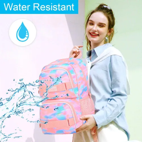 Vista 30 de Mochila para laptop, 16 pulgadas, bolsa escolar y bolsa de almuerzo, mochilas resistentes al agua para adolescentes, niñas, mujeres, estudiantes