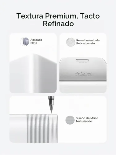 Vista 7 de UGREEN Nexode Air - Bloque de cargador USB C de 45 W, carga rápida Ultra Blanco