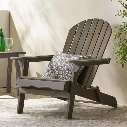 Vista 10 de Silla Adirondack plegable, sillas Adirondack azul para exteriores con textura de madera, sillas de madera de acacia, para todo tipo de clima