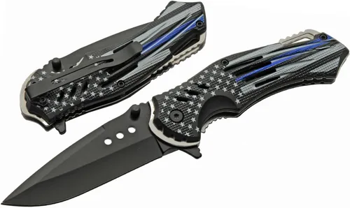 Vista 5 de SZCO Supplies 300552-US American Flag Assisted Open Liner Lock Edc Cuchillo plegable, rojo/blanco/azul, 8 pulgadas de longitud