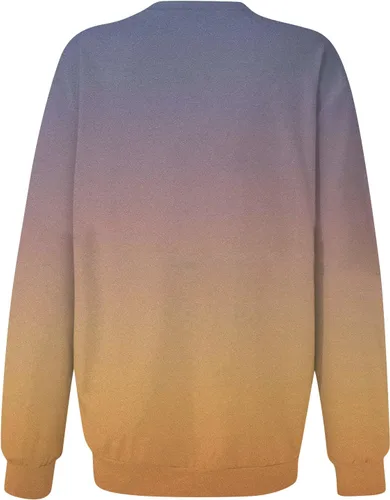 Vista 4 de Sudadera para mujer, sudadera de otoño con cuello redondo, ligera, de manga larga, de gran tamaño, ajuste casual