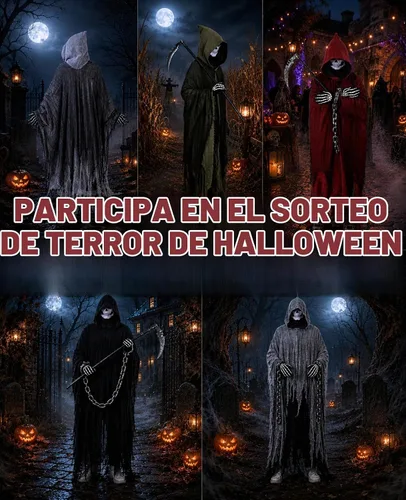 Vista 7 de Disfraz de la parca, capa con capucha de Halloween, disfraces de cosplay de Halloween para adultos