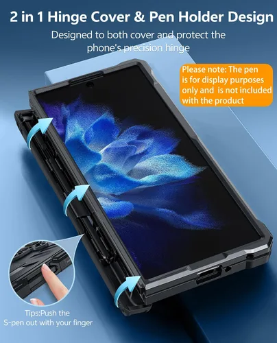 Vista 5 de FNTCASE for Galaxy Z Fold 8 Ultra Case, Z Fold 7 Case with Pen Holder Black