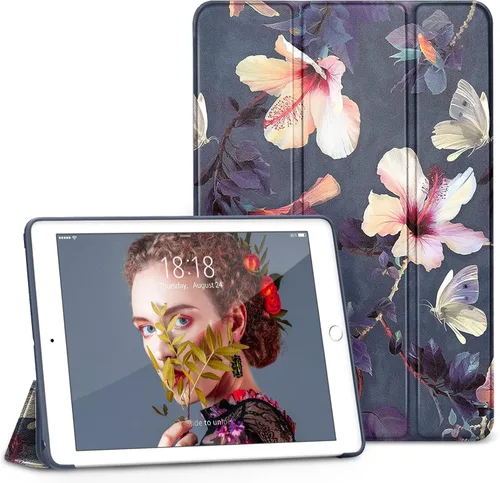 Vista 8 de Carcasa para iPad Mini 4, DTTO, antirraspones, ultradelgado, liviano, con autoencendido y autoapagado, cubierta con soporte de triple doblado