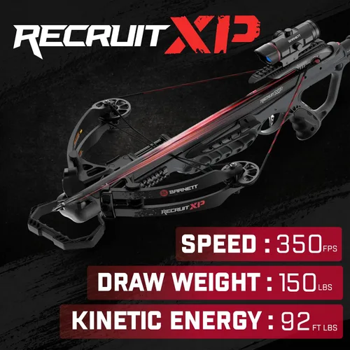 Vista 2 de Barnett Recruit XP Crossbow Package, Compact Crossbow with 2 Arrows & 3 Dot Sight, Ideal for Hunting & Training for All Ages