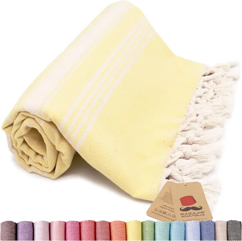 Vista 68 de Toalla de baño turca, 100% algodón, 71 x 39 pulgadas, beige arpa