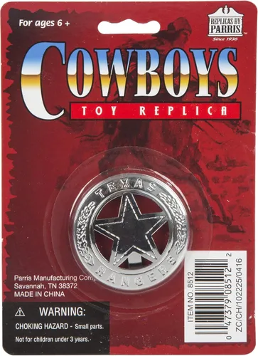 Vista 2 de PARRIS CLASSIC QUALITY TOYS EST. 1936 - INSIGNIAS DE TEXAS RANGER - Funda única gris decorada, acción de cañón con rotura en la punta del dedo