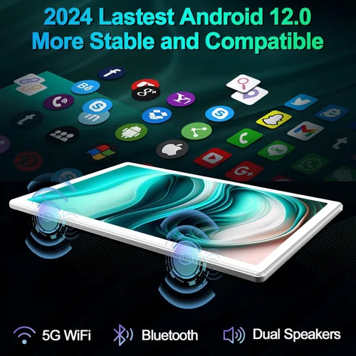 Vista 4 de KADYBE Tablet 2024 Tabletas Android de 10 pulgadas, última tableta con estuche de 128 GB de almacenamiento+16 GB de RAM+1 TB expandible, cámara