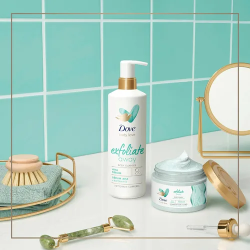 Vista 9 de Dove Body Love Body Polish Exfoliate Away 3 unidades para piel áspera y llena de baches con AHAs para una piel suave y sedosa, 12 onzas