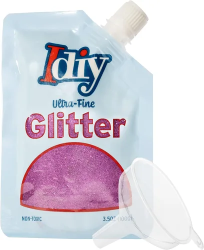 Vista 23 de iDIY - Brillantina ultra fina azul aguamarina (3.5 onzas), purpurina extrafina con bolsa de boquilla fácil de verter y embudo para resina, slime