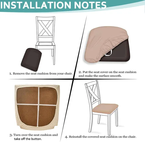 Vista 7 de Velvet Dining Chair Seat Covers, Stretch 2 Pack Seat Covers For Dining Room Chairs With Elastic Bottom Chair Seat Cover Seat Covers For Dining