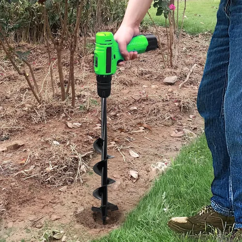 Vista 7 de Broca de taladro para plantar – 4 x 24 pulgadas de alta resistencia para taladro para valla, taladro hexagonal de 1/2 pulgada