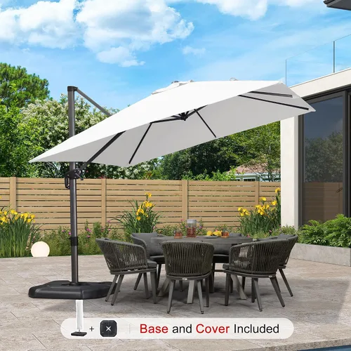 Vista 412 de PURPLE LEAF Paraguas al aire libre con base 8' x 8' protección solar verde Manzana Verde (Apple Green)