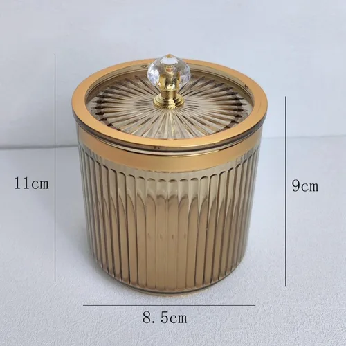 Vista 6 de Amagogo Dispensador de hisopos Qtip para baño, recipiente con tapa, a prueba de polvo, almohadillas de maquillaje para encimera, baño, aparador