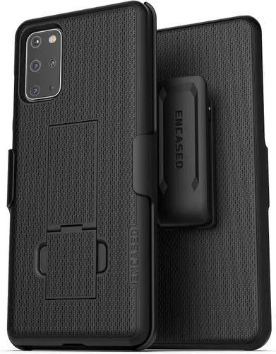 Vista 3 de Encased Funda con clip para cinturón para Galaxy S20 Plus (2020 DuraClip) Funda delgada con funda (Samsung S20+ 6.7), color negro
