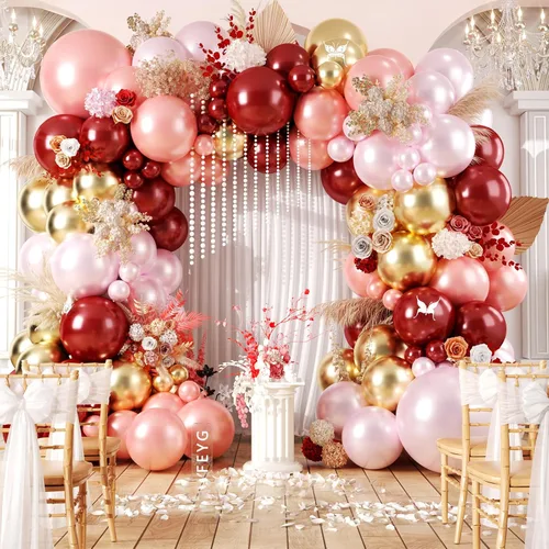 Vista 13 de Kit de arco de guirnalda de globos rosados, kit de arco de globos de color rosa, amarillo y naranja, globos de látex para fiesta de cumpleaños, baby
