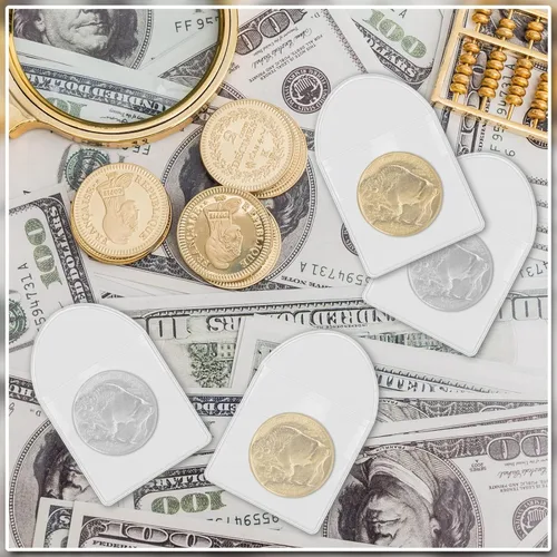 Vista 6 de Vmiapxo Paquete de 200 fundas para monedas para coleccionistas, 2.2 x 2 pulgadas, semicírculo