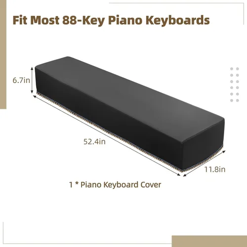 Vista 7 de Piano digital de 88 teclas, cubierta de cuero negro suave, protección contra el polvo e impermeable para teclados electrónicos