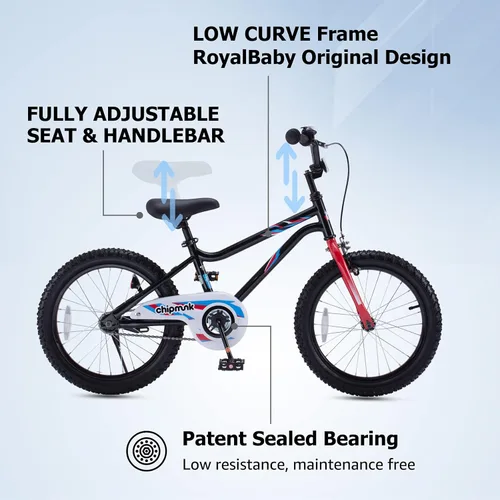 Vista 4 de Royalbaby Bicicleta para niños de 12, 14, 16, 18 pulgadas, para niños de 3 a 9 años, opciones de ruedas de entrenamiento, varios