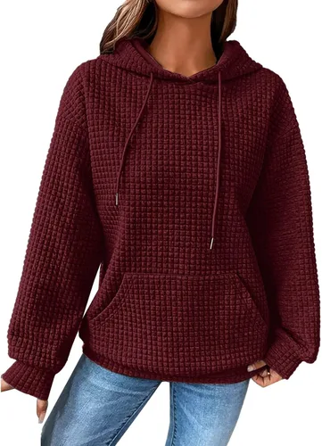 Vista 22 de SHAOBGE Sudaderas con capucha de gran tamaño para mujer, sudaderas con capucha para entrenamiento, suéteres casuales y cómodos trajes de moda
