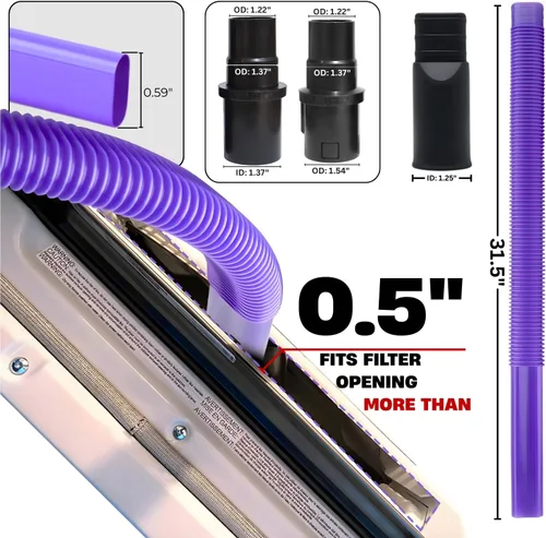 Vista 2 de Accesorio limpiador de ventilación de secadora para aspiradoras Shark - Herramienta flexible para hendiduras Shark NV360 NV350 NV500 NV501 HV300