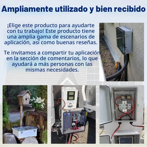 Vista 6 de MAKERELE Caja de conexiones de plástico ABS pequeña para exteriores, resistente al agua, con carcasa transparente con bisagras, universal
