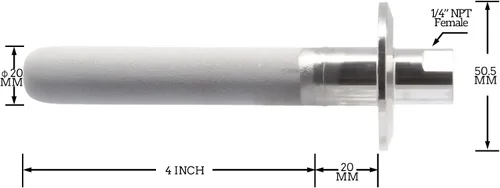 Vista 6 de QiiMii Piedra de difusión de tres abrazaderas de acero inoxidable de 1.5 pulgadas, aireación de 2 micrones, carbonatación con entrada de CO2 NPT