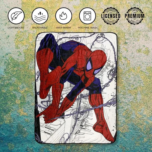 Vista 6 de Marvel Spider-Man Webslinger - Manta de forro polar de franela súper suave y ligera de 45 x 60 pulgadas