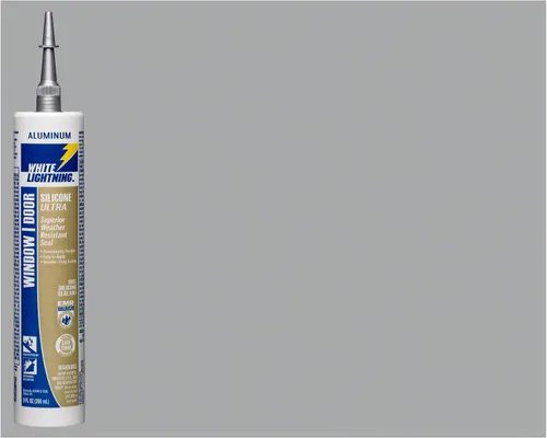 Vista 2 de White Lightning W31104510 Sellador de silicona para ventanas y puertas, aluminio, 10 onzas líquidas