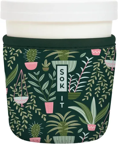 Vista 68 de Sok It IceCreamSok - Funda de neopreno aislada (flores abstractas, pintas de helado cónicas)