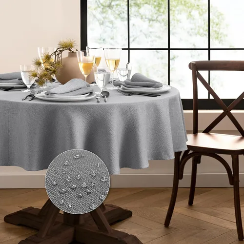 Vista 12 de Elrene Home Fashions - Mantel de textura sólida de laurel, resistente al agua y a las manchas, 52 x 70 pulgadas, rectangular, color salvia