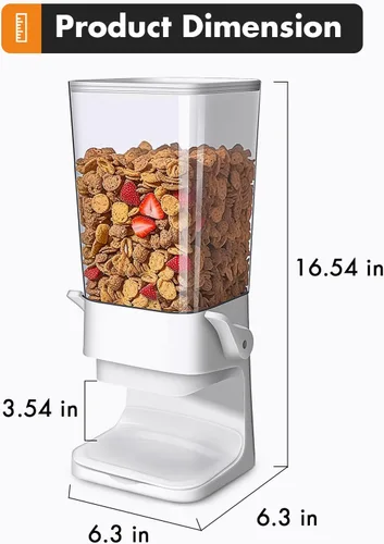 Vista 2 de Conworld Dispensador de cereales, almacenamiento de contenedores de cereales, dispensador grande de cereales para encimera, no es fácil de triturar