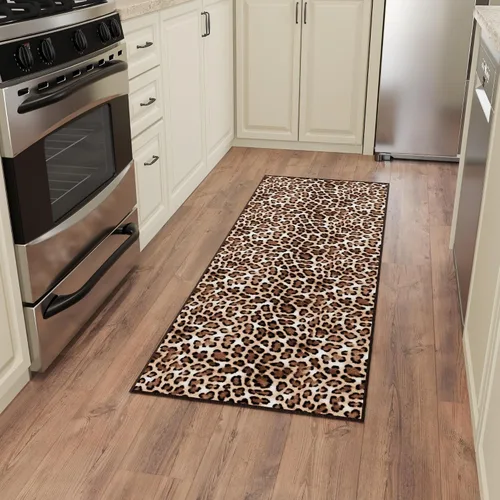Vista 13 de Ottomanson Leopard Kitchen Rugs - Washable Runner Rug, Non Slip Entryway Rug, Durable Kitchen Mats for Floor - Stylish and Functional Home Decor