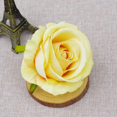 Vista 15 de 10 piezas de flores artificiales sin tallo de 3.9 in de cabeza de rosas artificiales estéticas para bodas, ramos, guirnaldas