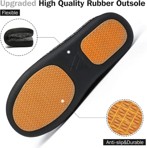 Vista 5 de Mishansha Pantuflas cómodas para hombre y mujer con espuma viscoelástica NegroGris Carbón