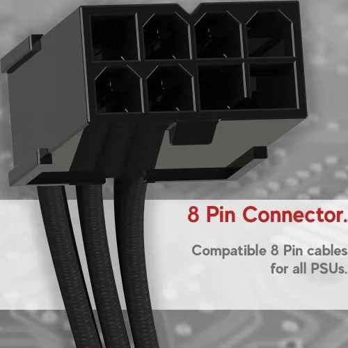 Vista 6 de LINKUP Cable de Extensión de Alimentación GPU 12VHPWR Compatible con NIVIDA RTX 5070/5080 y Todas las GPU RTX Cable PCIe 5.0 de 12+4 a 3x8 Pines