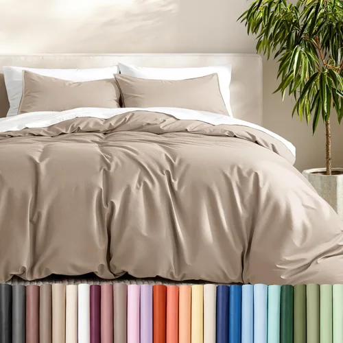 Vista 46 de Bare Home - Funda de edredón de ropa de cama extra larga - Colección premium de 1800 hilos súper suave - Funda de edredón ligera y fresca - Ropa