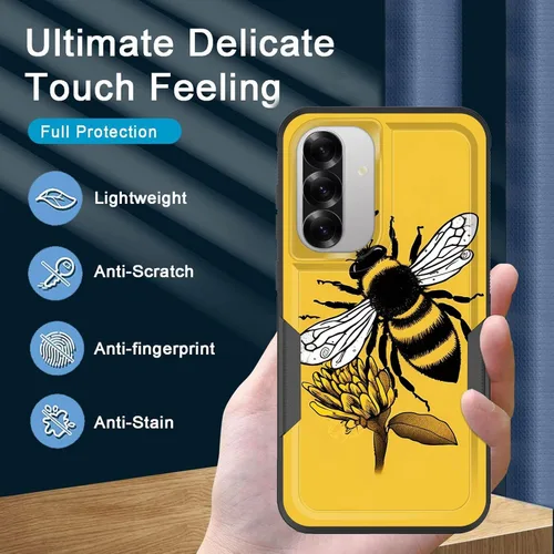 Vista 68 de Funda para Galaxy A14 5G, resistente de doble capa híbrida de policarbonato duro, goma suave, a prueba de golpes, funda protectora resistente