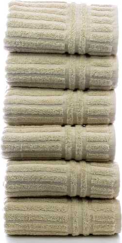 Vista 9 de BC BARE COTTON Toallas de lujo a rayas para hotel y spa (toalla de baño, juego de 4, negro)