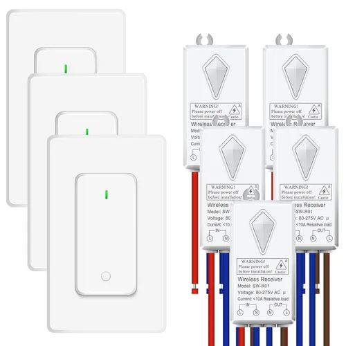 Vista 31 de NineLeaf Interruptor de salida remoto inalámbrico, interruptor de lámpara remoto, interruptor decorativo de enchufe de luz de encendido y apagado