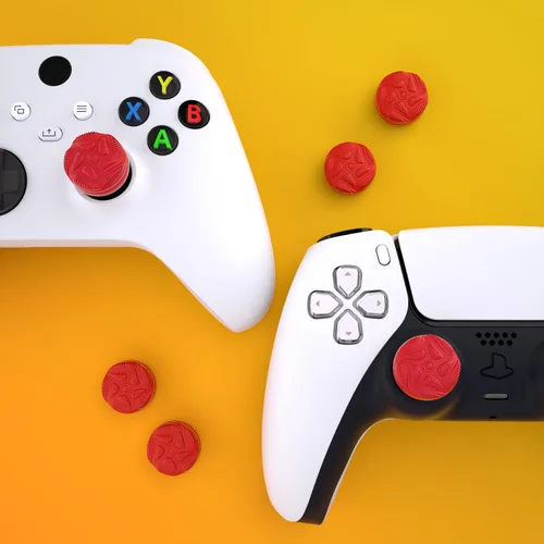 Vista 7 de PlayVital Thumbs - Tapas de cojín para el pulgar para PS54, funda de agarre para el pulgar para Xbox Series XS, tapas de agarre para el pulgar