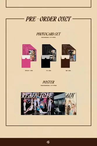 Vista 5 de TWICE READY TO BE 12 mini álbum 3 versiones CD+1p póster+1p póster plegable en el paquete+Photobook+1p postal+1p tarjeta fotográfica de mensaje+5p