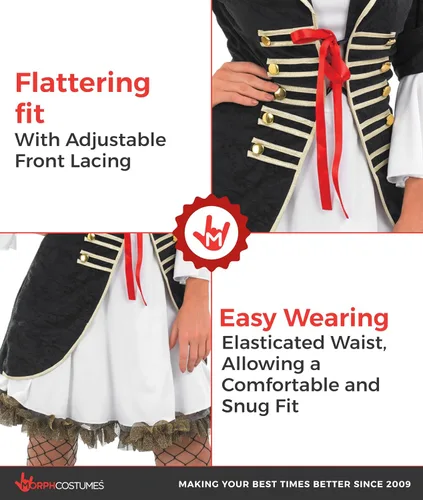 Vista 3 de fun shack Pirate Costume Women, Womens Pirate Costume, Renaissance Dress Outfit, Halloween Costumes for Women Adult