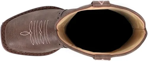Vista 4 de ROPER Niños Niñas Lexi Rhinestone punta cuadrada Casual Botas Mid Calf - Marrón