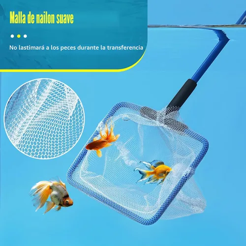 Vista 3 de AQUANEAT Aquarium Fish Net, Small Fish Tank Cleaning Net, Food Wastes Skimmer for Small Ponds and Pools