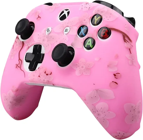 Vista 7 de RALAN Cherry Blossoms Skin , Sakura Silicone Controller Cover Skin Protector Compatible for Xbox Ones Controller