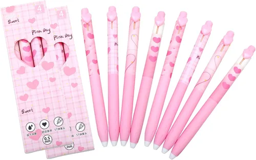 Vista 29 de 8 bolígrafos retráctiles lindos y estéticos, bolígrafos de gel con tinta para escribir con punta fina suave de 0,5 mm, bolígrafos de impresión