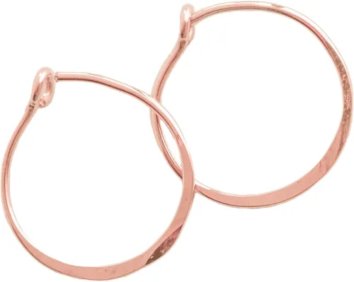 Vista 47 de Aretes de aro finos martillados, elegantes plata esterlina geométrica sólida, relleno de oro y relleno de oro rosa; para mujer por Lotus Stone